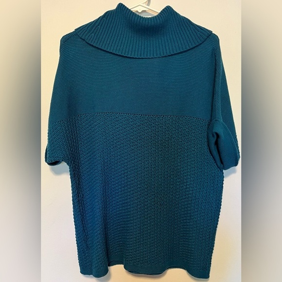 Coldwater Creek Blue Short Sleeve Cowl Neck Sweater Size M - Picture 3 of 7